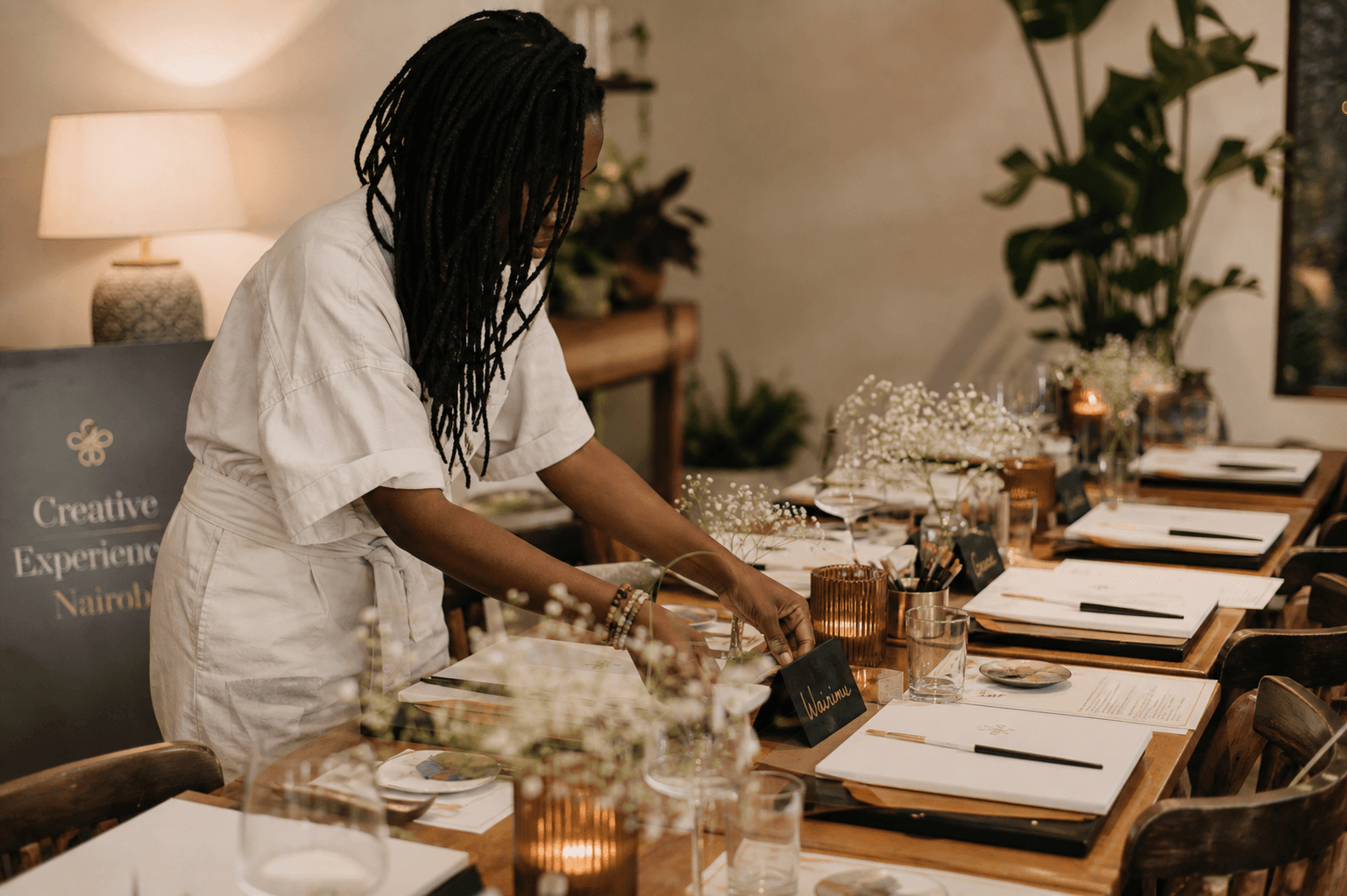 An intimate Ishi setup moments before guests arrive